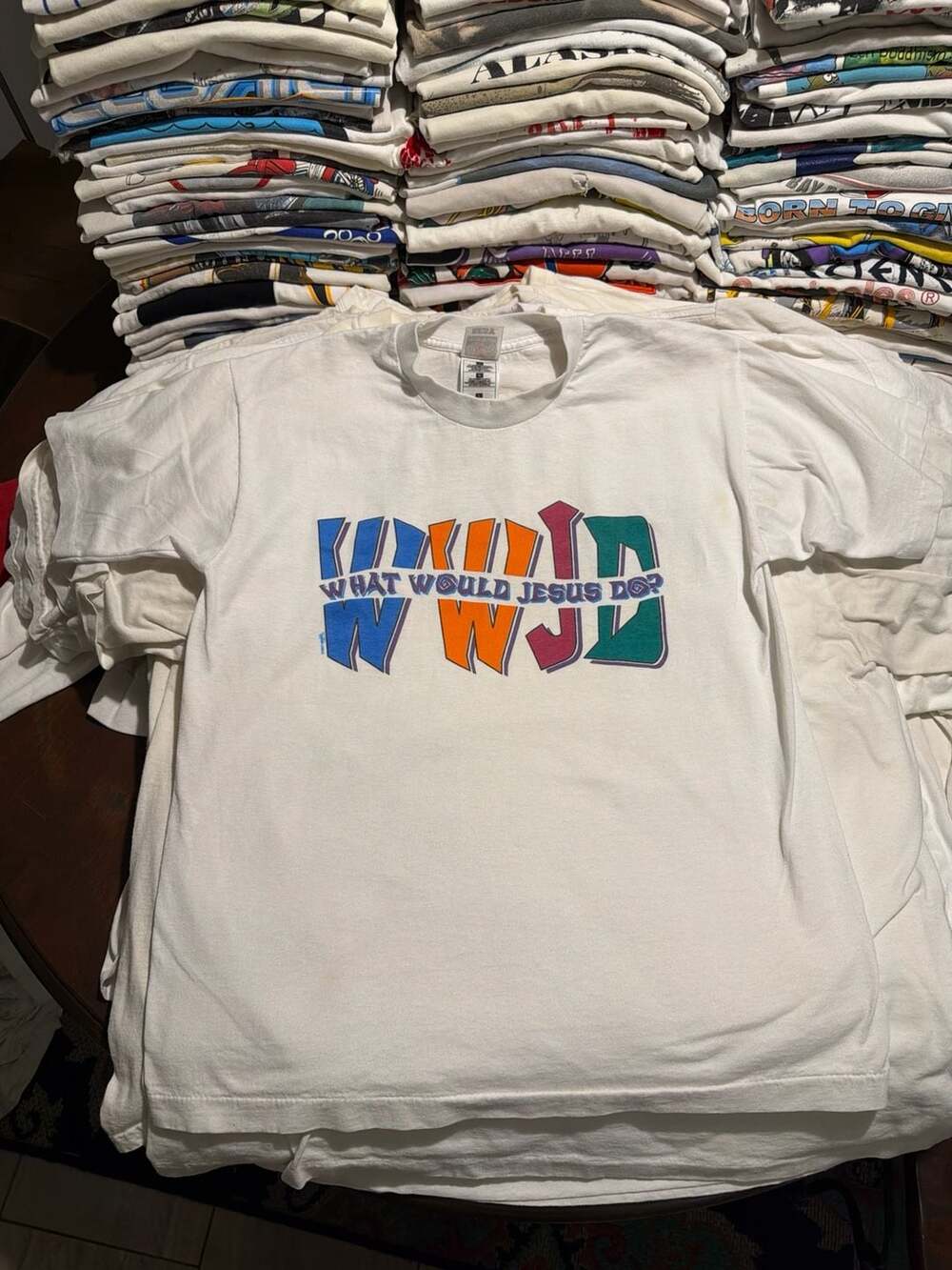 Vintage 1997 WWJD What Would Jesus Do Shirt White Large